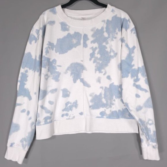 ZYIA Women's Heaven Hendrix Sweatshirt Pullover LARGE Crew Blue White Tie Dye - Picture 5 of 12